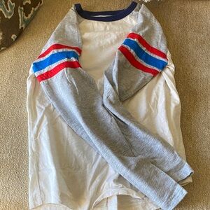 Mini Boden Blue and White Shirt with Colorful Stripes